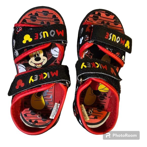 Disney Mickey Mouse Double Strap Unisex Sandals Size 8 Toddler - Picture 5 of 9